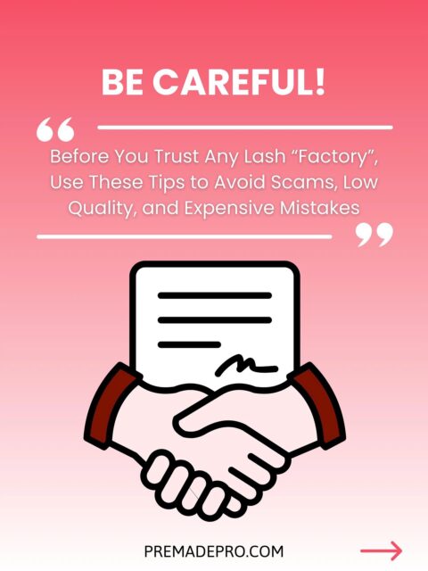 Swipe left to read tips✨ Before you trust any lash supplier… here’s what actually matters.
Most lash businesses lose money not because of pricing - but because they didn’t verify the factory properly.
Protect your lash business. Choose suppliers who value quality as much as you do. 🤝✨
_______________________________________
𝗣𝗿𝗲𝗺𝗮𝗱𝗲 𝗣𝗿𝗼𝗳𝗲𝘀𝘀𝗶𝗼𝗻𝗮𝗹 - 𝗹𝗮𝘀𝗵 𝗺𝗮𝗻𝘂𝗳𝗮𝗰𝘁𝘂𝗿𝗲𝗿 𝗶𝗻 𝗩𝗶𝗲𝘁𝗻𝗮𝗺
𝑻𝑨𝑲𝑰𝑵𝑮 𝒀𝑶𝑼𝑹 𝑩𝑹𝑨𝑵𝑫 𝑻𝑶 𝑻𝑯𝑬 𝑵𝑬𝑿𝑻 𝑳𝑬𝑽𝑬𝑳
𝗪𝗵𝗮𝘁𝘀𝗔𝗽𝗽: +84 96 607 2813
#lashsupplier #lashextensionsupplies #lashfactory premadefans promadefans lashextensionsbrand lashbrandowner b2blashes lashbusiness lashindustry lashextensionproducts lashdistributor lashwholesale lashmanufacturer highqualitylashes lashproduction businesswithintegrity transparentpricing consistentquality